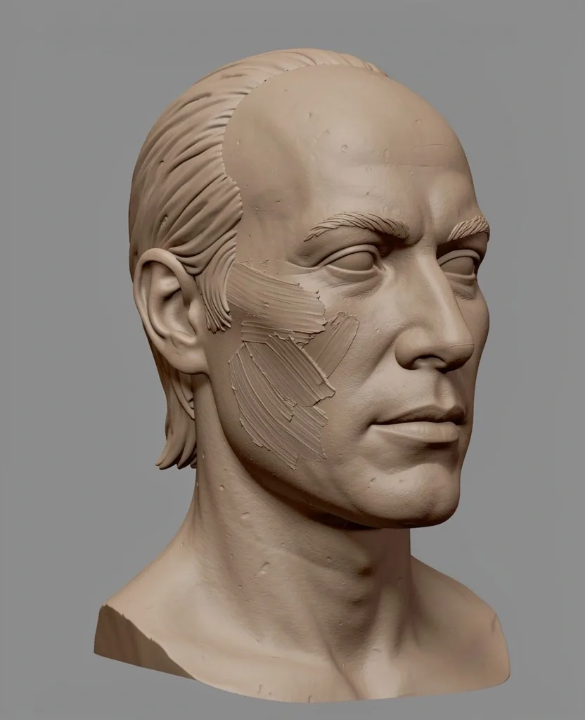 Blender sculpt modunda yarım kalmış karakter bust çalışması