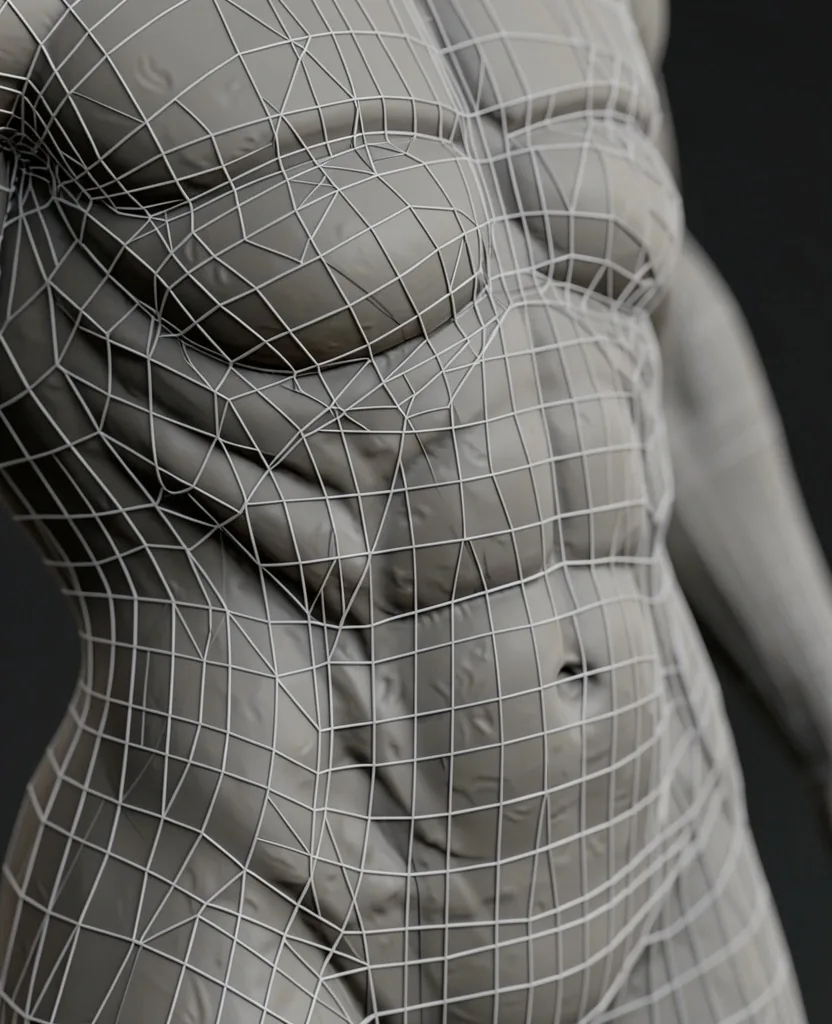 Blender wireframe ve temiz topoloji detayı