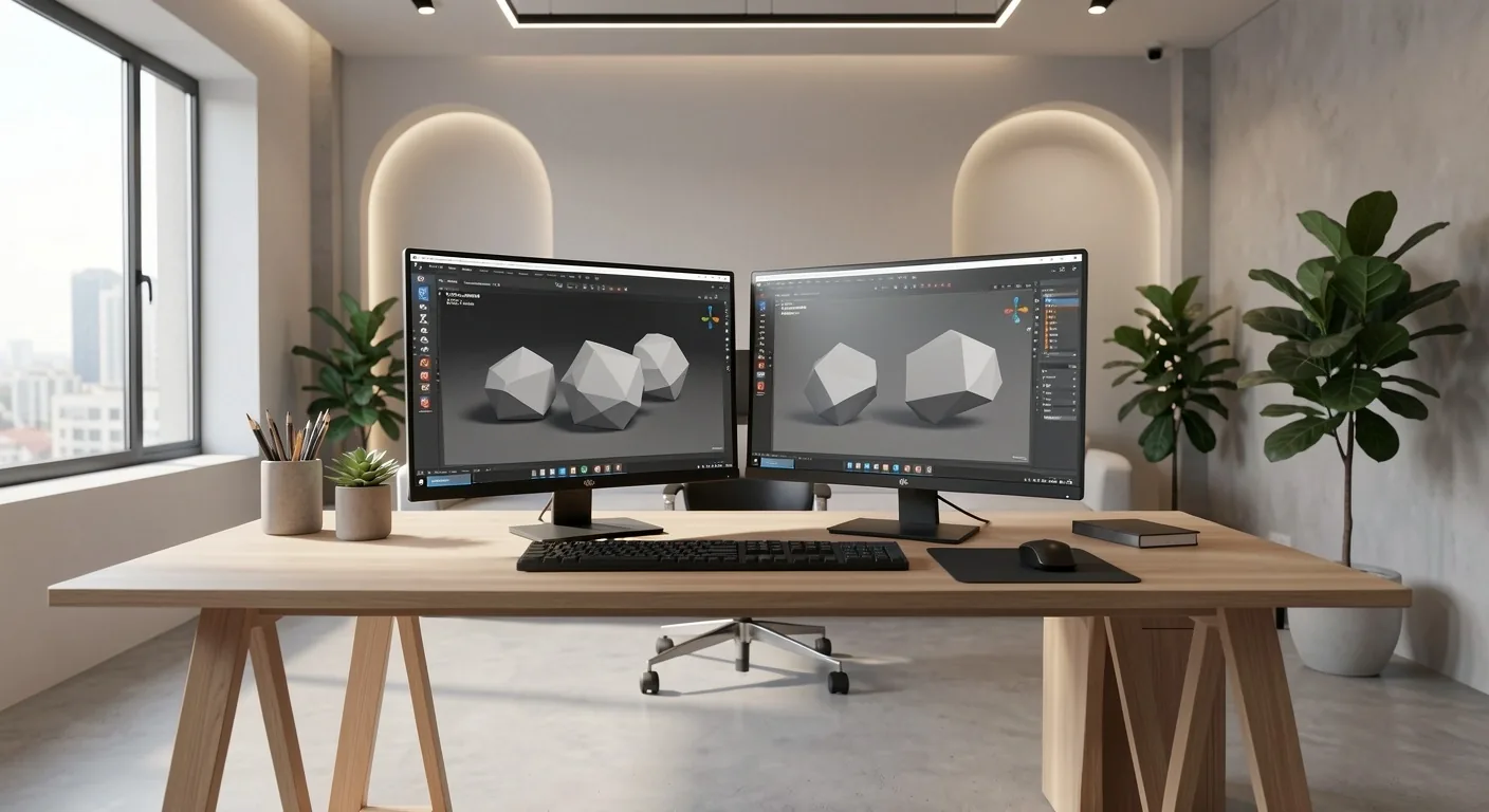 Blender 3D tasarım çalışma ortamı