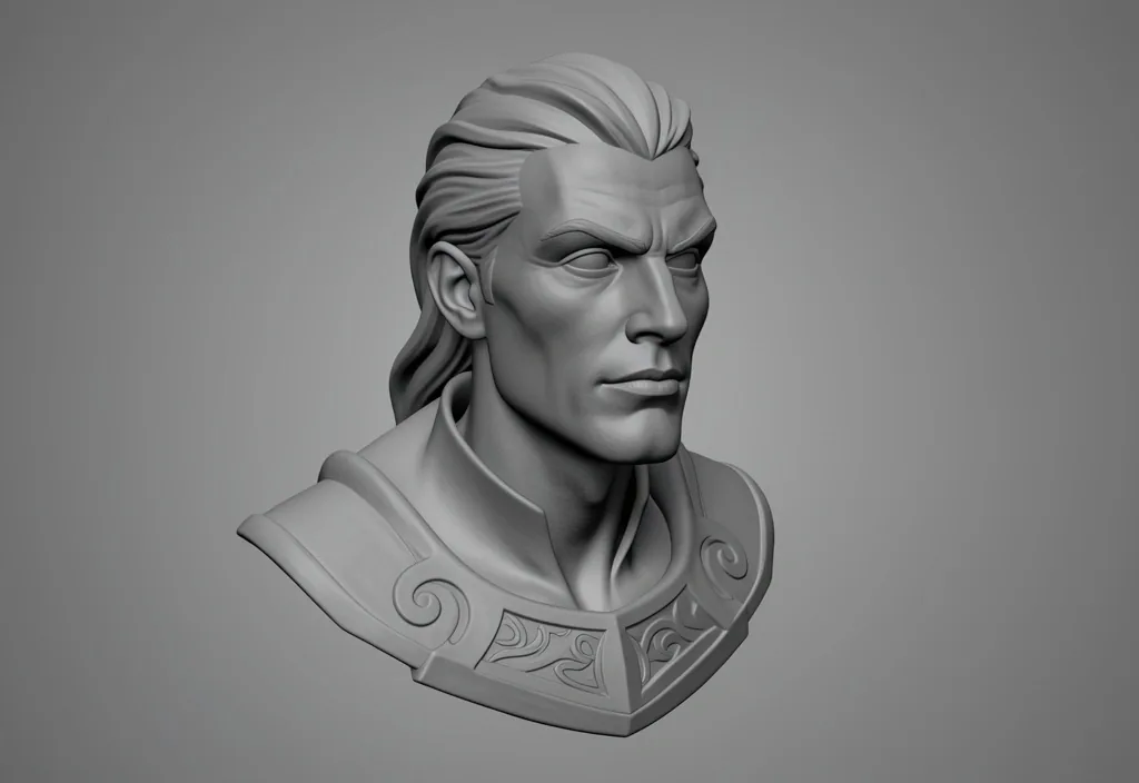 Karakter clay-mode render