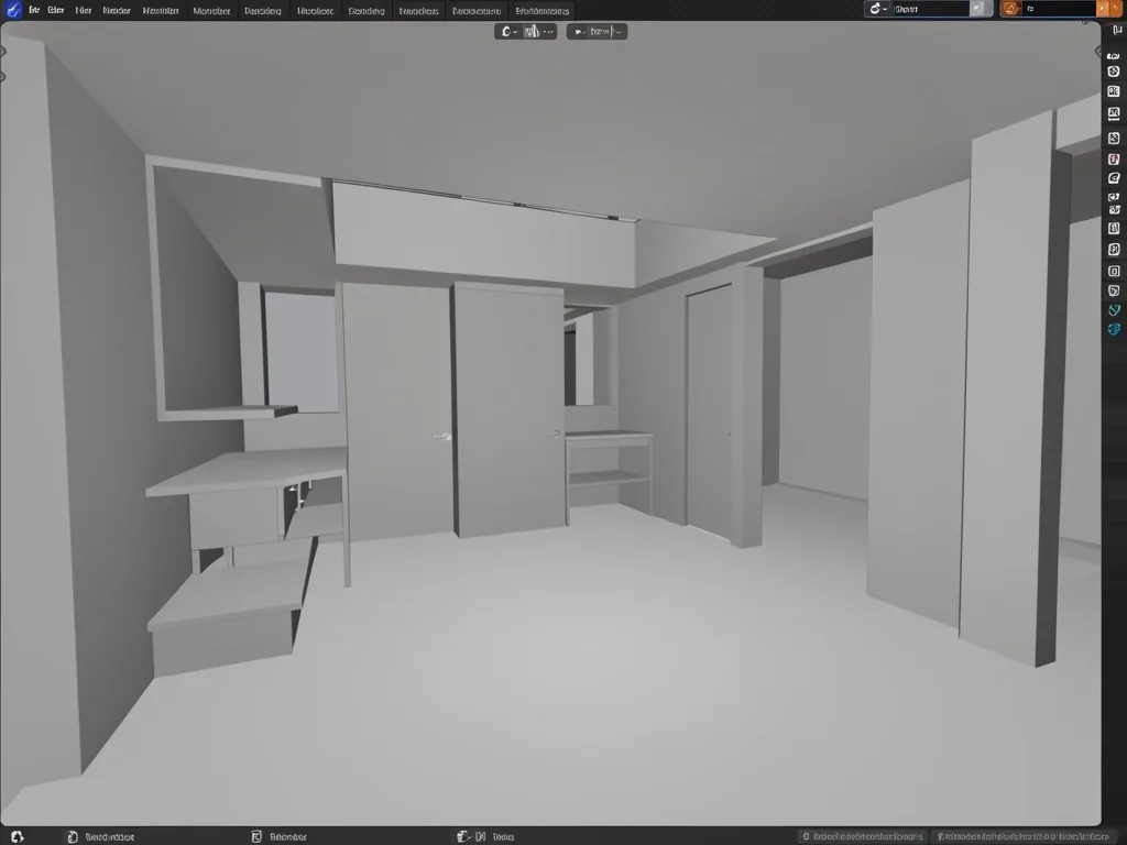 Blender 3D modelleme viewport ekranı
